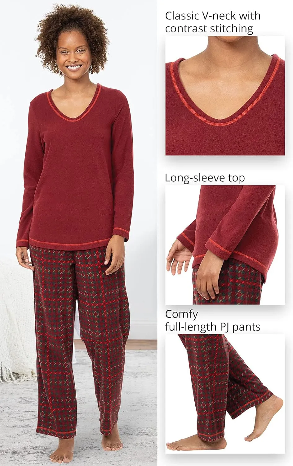 PajamaGram Fuzzy Pajamas For Women - Snuggle Fleece PJ Set For Women
