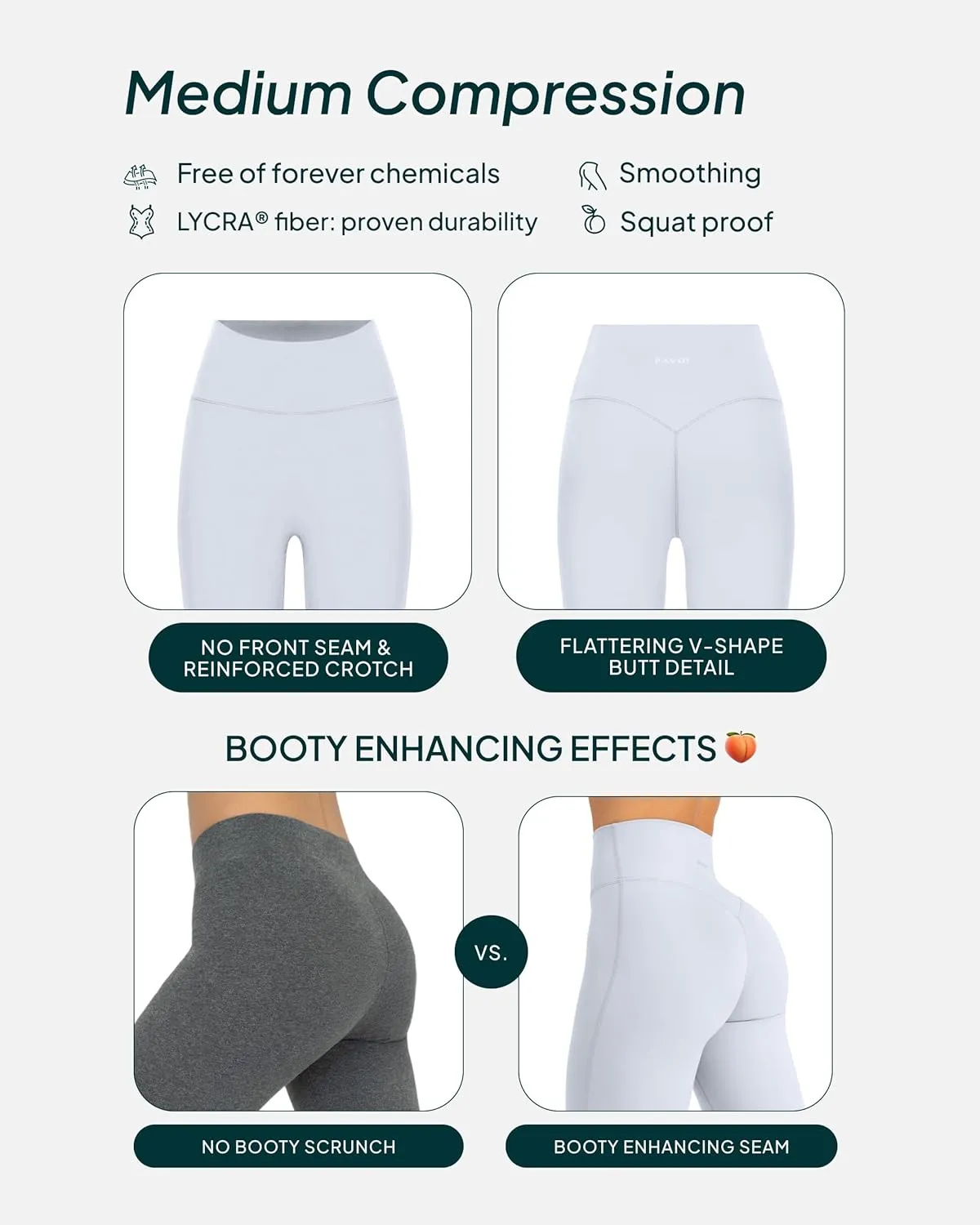 PAVOI ACTIVE Buttery Soft Workout Leggings for Women - High Waisted No Front Seam Gym Leggings Yoga Pants - FlexFlow