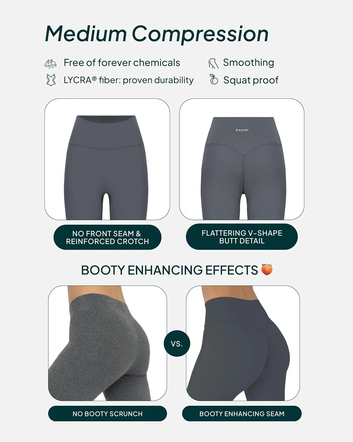 PAVOI ACTIVE Buttery Soft Workout Leggings for Women - High Waisted No Front Seam Gym Leggings Yoga Pants - FlexFlow