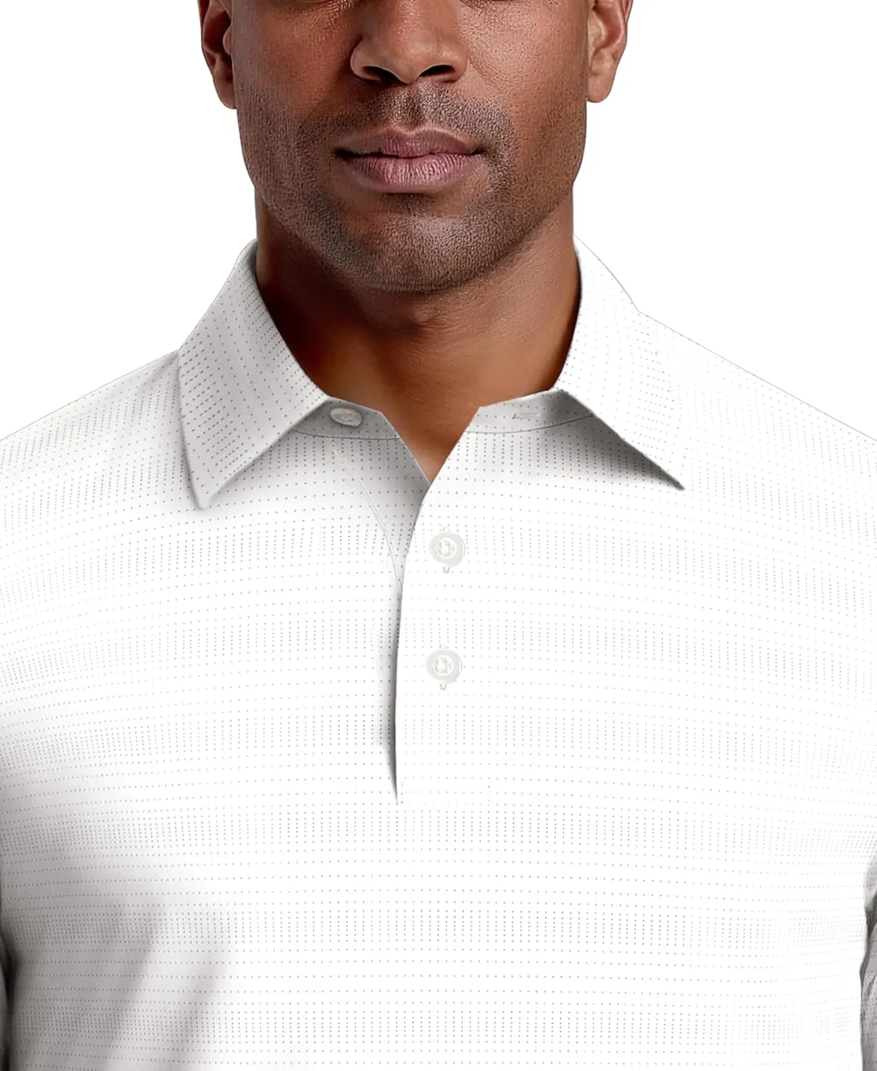 PGA TOUR Airflux Jaspe Cotton Short Sleeve Golf Performance Polo Shirt for Men, Moisture-Wicking, Sun Protection