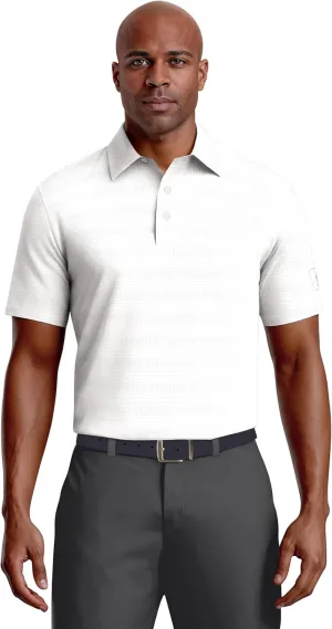 PGA TOUR Airflux Jaspe Cotton Short Sleeve Golf Performance Polo Shirt for Men, Moisture-Wicking, Sun Protection