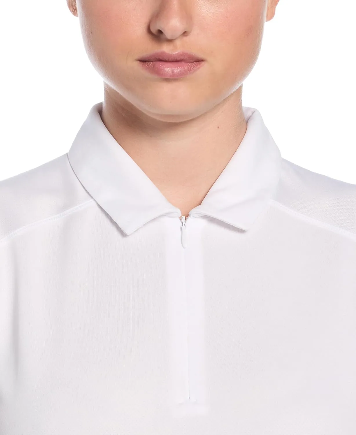 PGA TOUR Women's Airflux Sleeveless Quarter Zip Golf Polo Shirt Moisture-Wicking Fabric