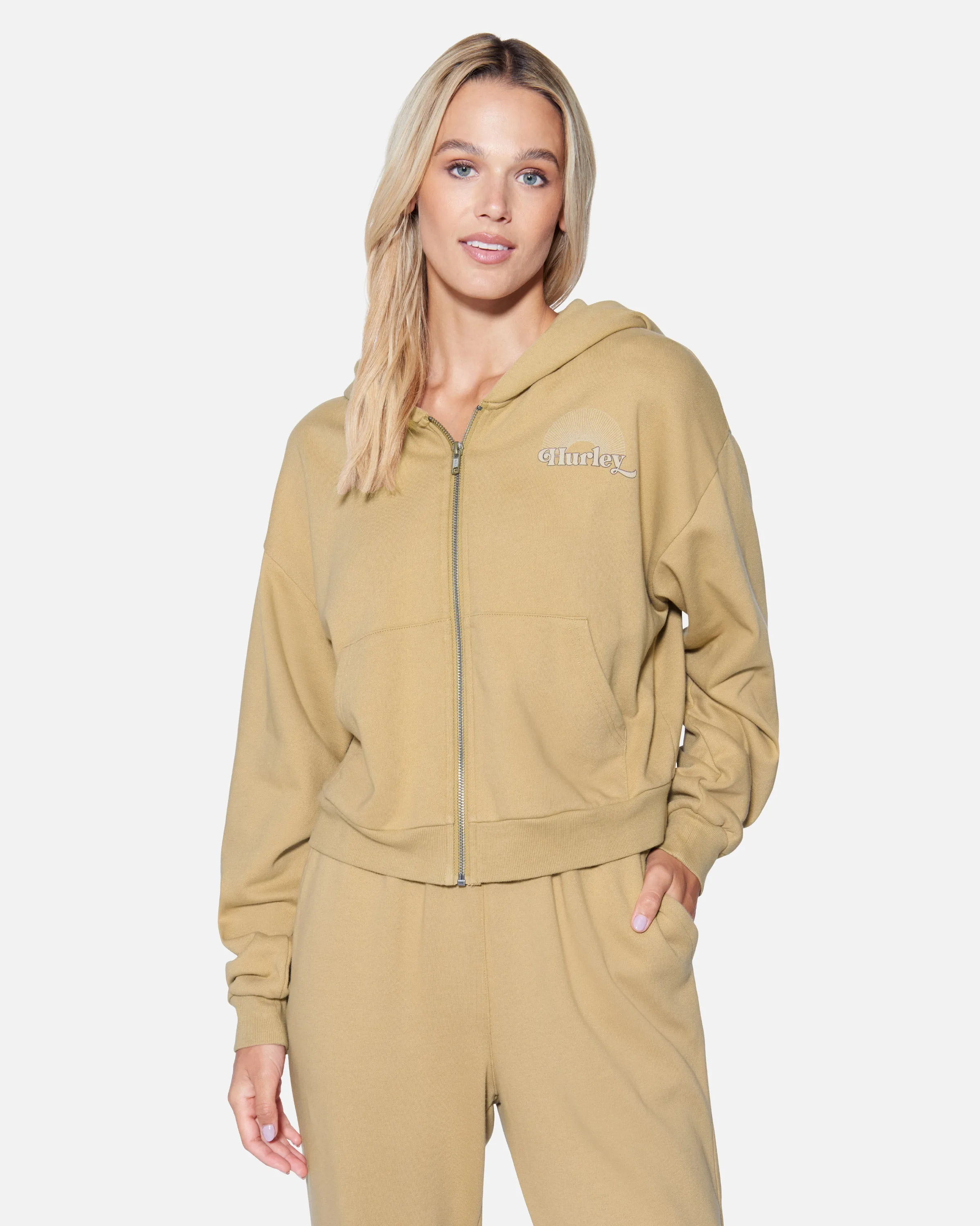 Playa Crop Zip Up Hoodie