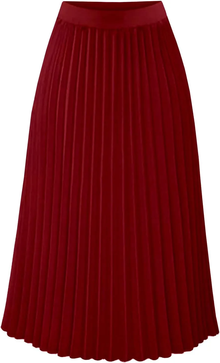 Pleated Skirts for Women High Elastic Waist Midi Long Maxi Skirt Shirring A Line Skirts Fall Winter Mini Dress