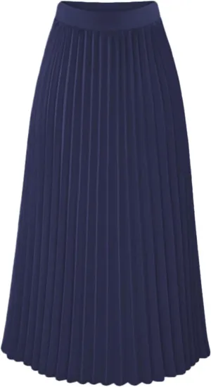 Pleated Skirts for Women High Elastic Waist Midi Long Maxi Skirt Shirring A Line Skirts Fall Winter Mini Dress