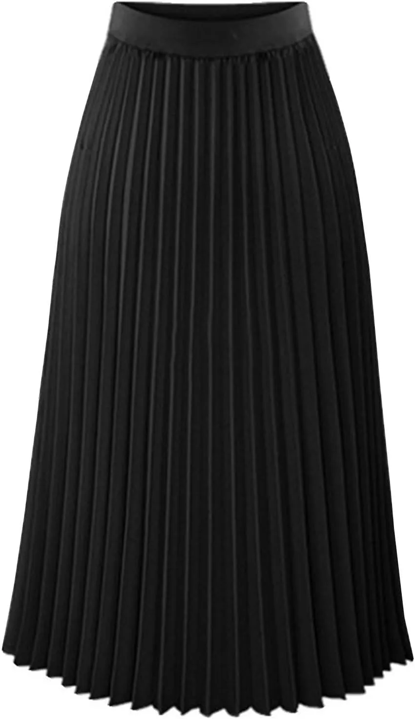 Pleated Skirts for Women High Elastic Waist Midi Long Maxi Skirt Shirring A Line Skirts Fall Winter Mini Dress