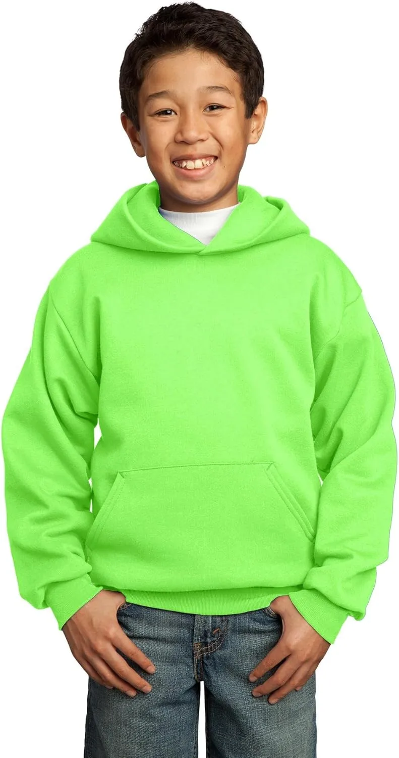 Port & Company Youth Pullover Hooded Sweatshirt, Neon Green Md