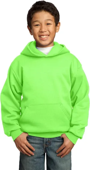 Port & Company Youth Pullover Hooded Sweatshirt, Neon Green Md