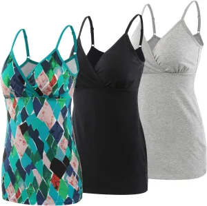 Pregnancy Breastfeeding Top, Maternity Nursing Tank Tops Seamless Cotton Basic Vest Sleeping Breastfeeding Bra