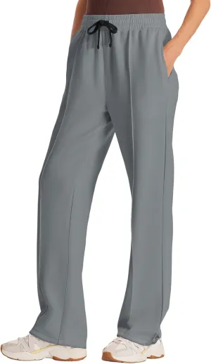 PULI Women Wide Leg Sweatpants 30" High Waist Lounge Yoga Pants Drawstring Loose Joggers with Pockets