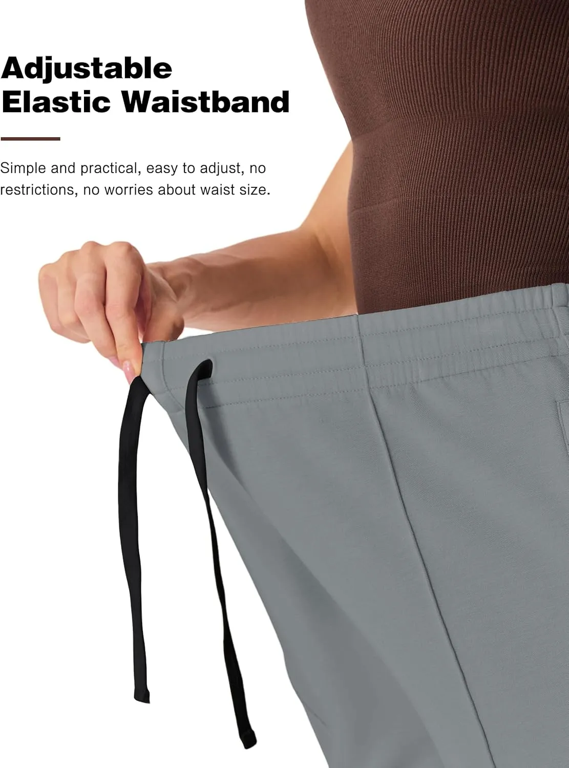 PULI Women Wide Leg Sweatpants 30" High Waist Lounge Yoga Pants Drawstring Loose Joggers with Pockets