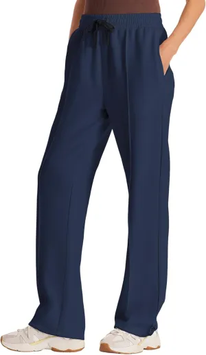 PULI Women Wide Leg Sweatpants 30" High Waist Lounge Yoga Pants Drawstring Loose Joggers with Pockets