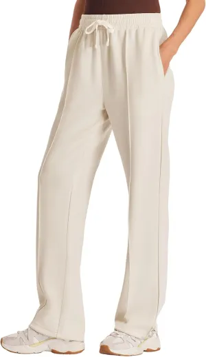 PULI Women Wide Leg Sweatpants 30" High Waist Lounge Yoga Pants Drawstring Loose Joggers with Pockets