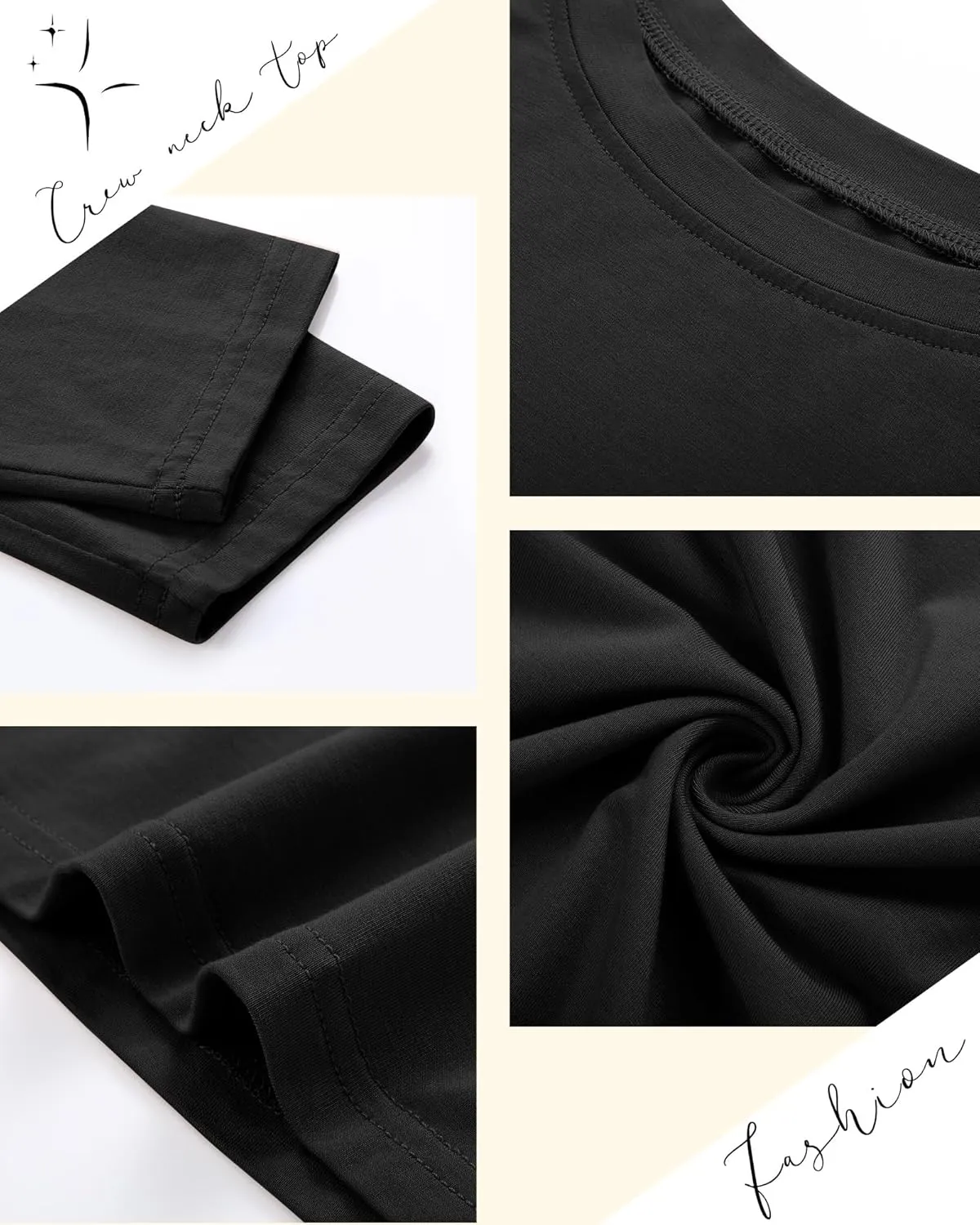 Riyiper 3 Pack Women's Long Sleeve Shirts Casual Tight Tops Slim Fit Crew Neck Modal Undershirt Basic Fall Trendy Outfits
