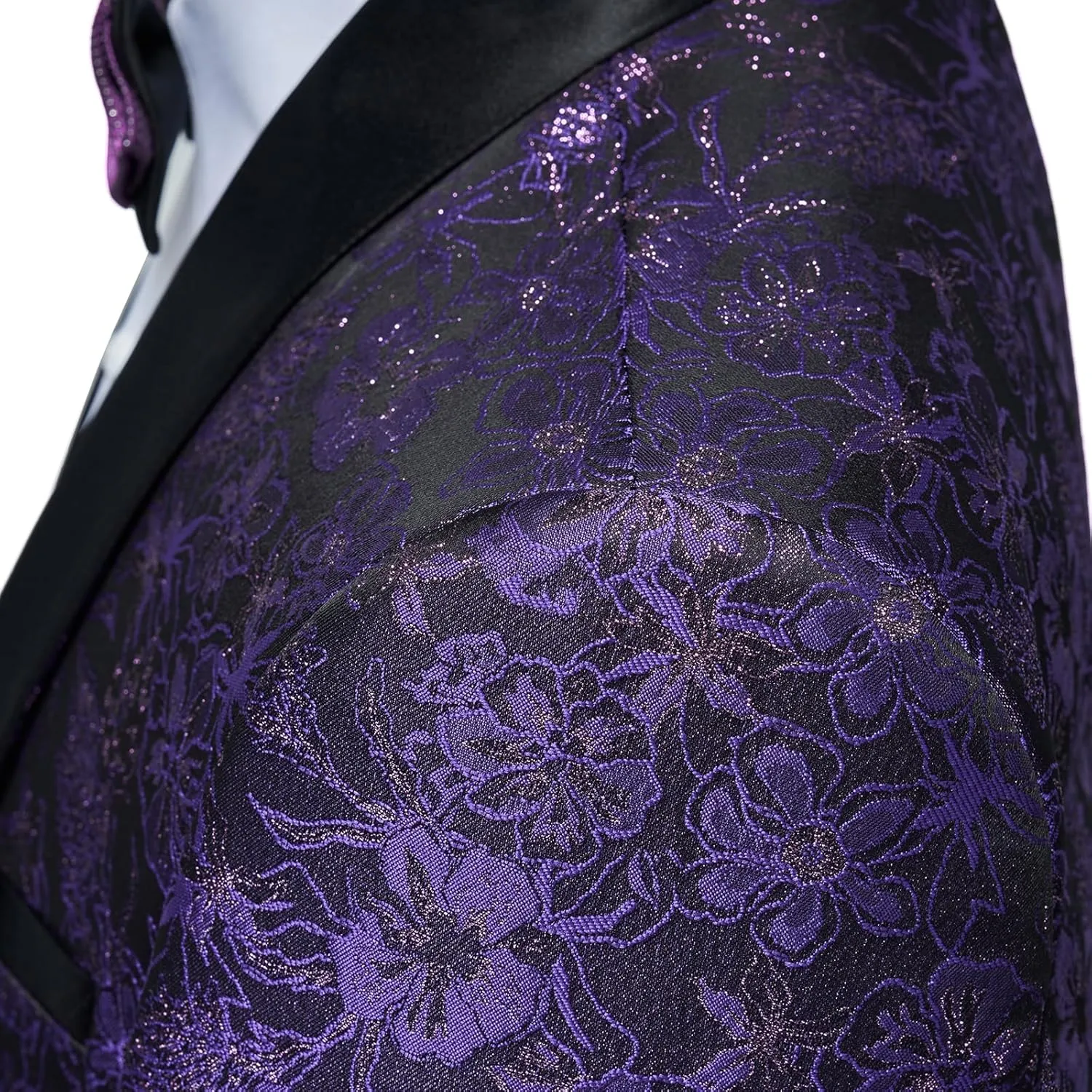 Rogers & Morris Tuxedo for Men Slim fit 2 Piece Suits Set for Prom with Floral Patterm Suit Jacket Pants