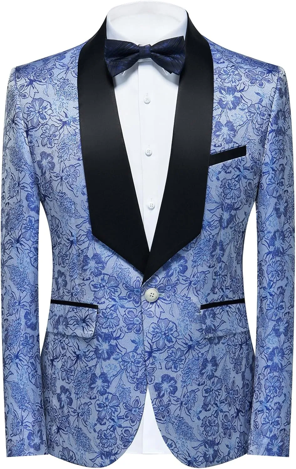 Rogers & Morris Tuxedo for Men Slim fit 2 Piece Suits Set for Prom with Floral Patterm Suit Jacket Pants