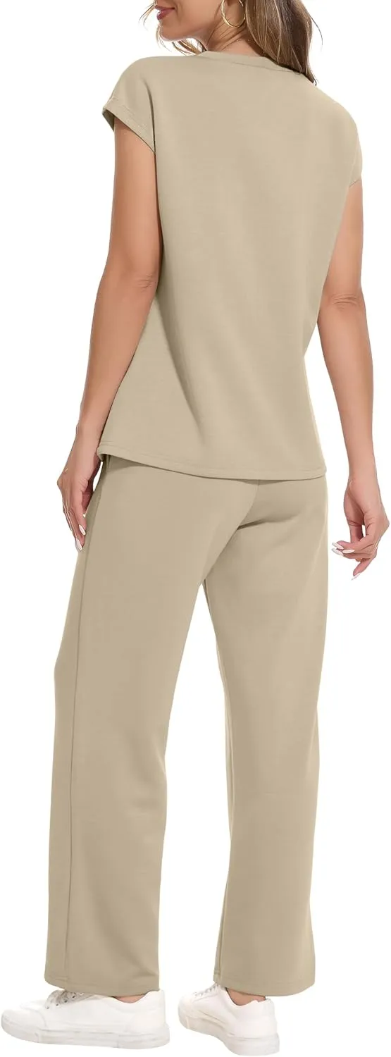 RUBZOOF Lounge Sets for Women 2 Piece Track Suits Outfits 2025 Travel Summer Casual Outfit Sets Matching Pants Set Clothing