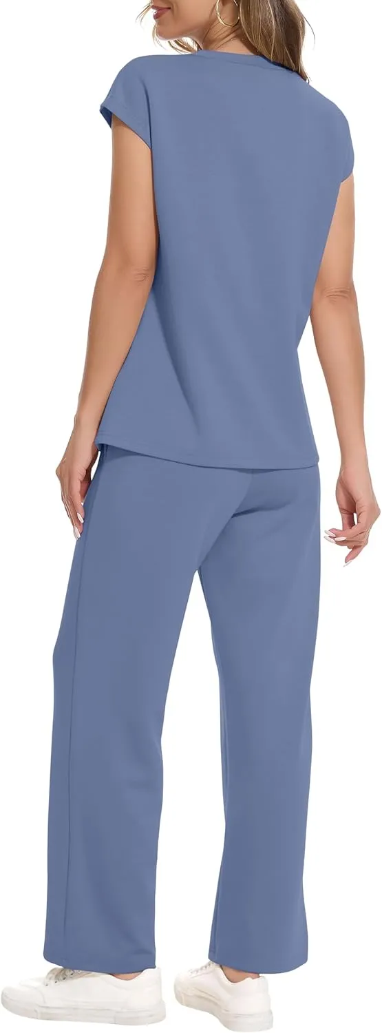 RUBZOOF Lounge Sets for Women 2 Piece Track Suits Outfits 2025 Travel Summer Casual Outfit Sets Matching Pants Set Clothing