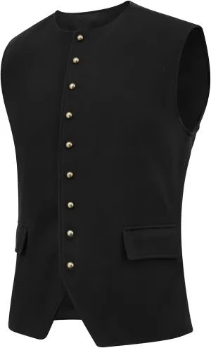 Runcati Mens Colonial Vest Renaissance Medieval Viking Costume Gothic Steampunk Halloween Retro Waistcoat