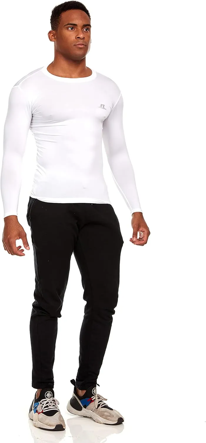 Russell Athletic Men's Long-Sleeve Compression Top Lightweight Compression Shirts for Men Running Athletic Workout