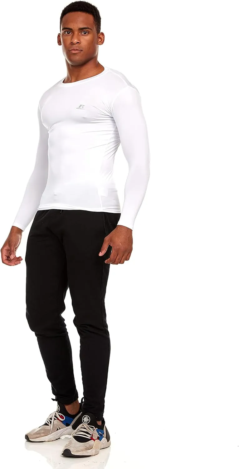 Russell Athletic Men's Long-Sleeve Compression Top Lightweight Compression Shirts for Men Running Athletic Workout