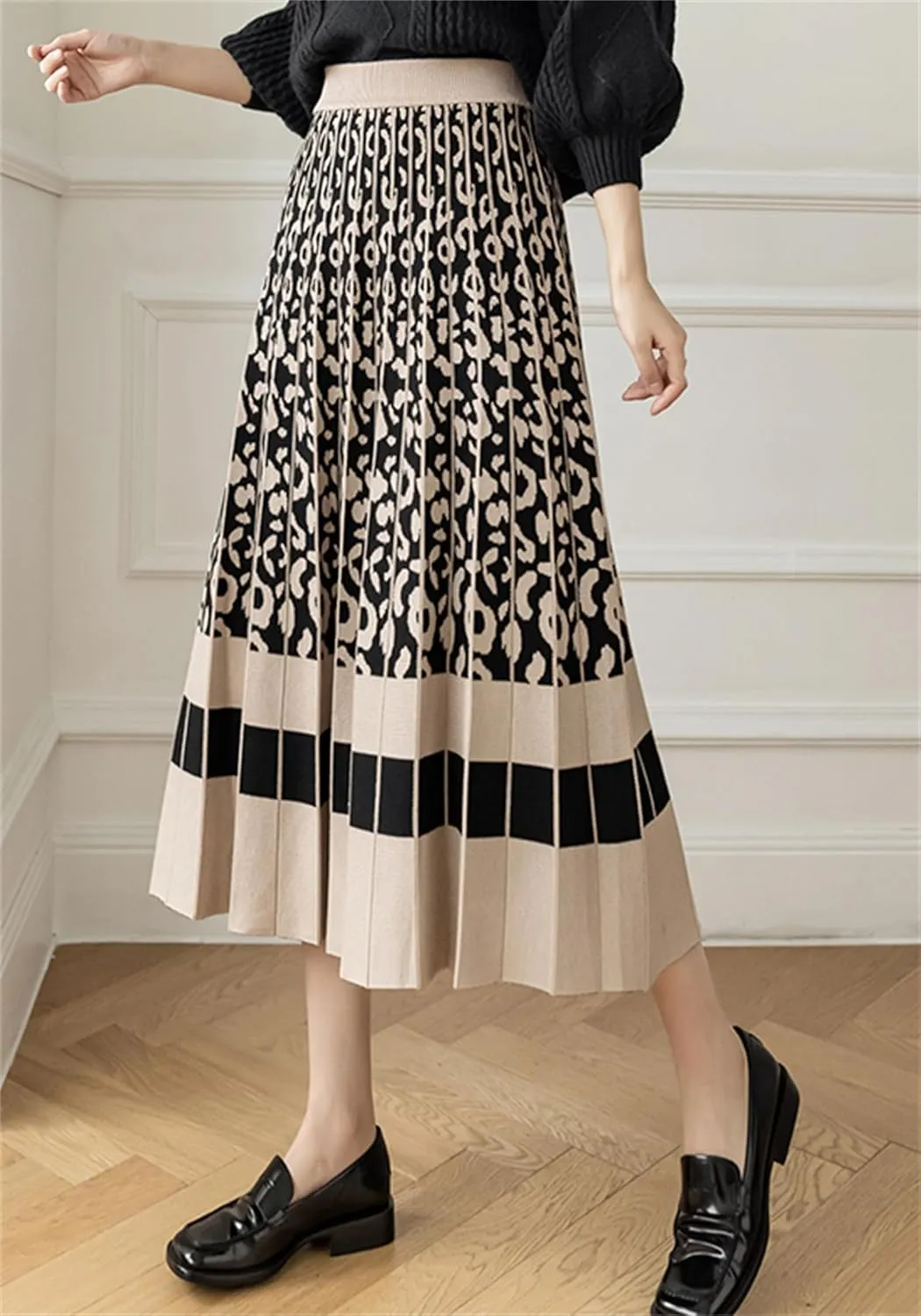 SANGTREE Women's Pleated Knit Maxi Skirt