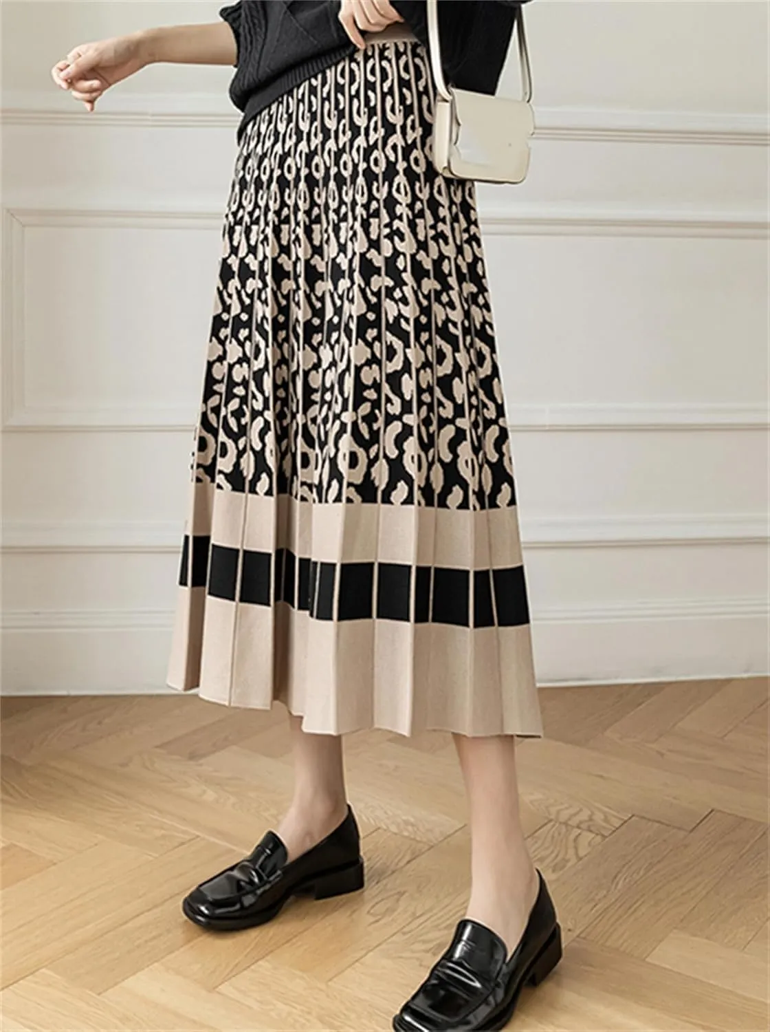 SANGTREE Women's Pleated Knit Maxi Skirt