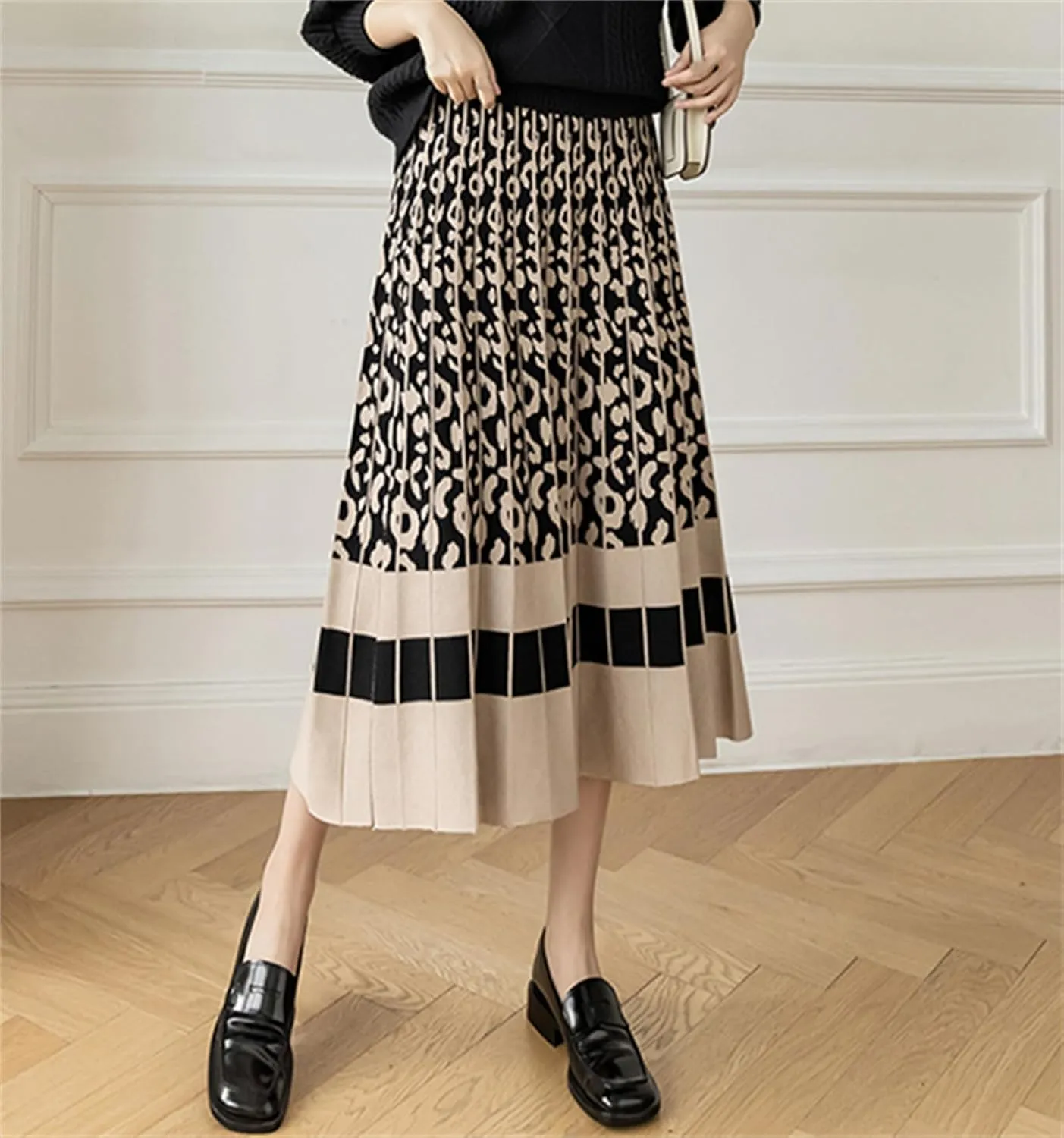 SANGTREE Women's Pleated Knit Maxi Skirt