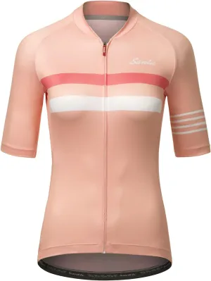 Santic Cycling Jersey Women's Shorts Sleeve Tops Bike Shirts Bicycle Jacket Full Zip with Pockets Andrea