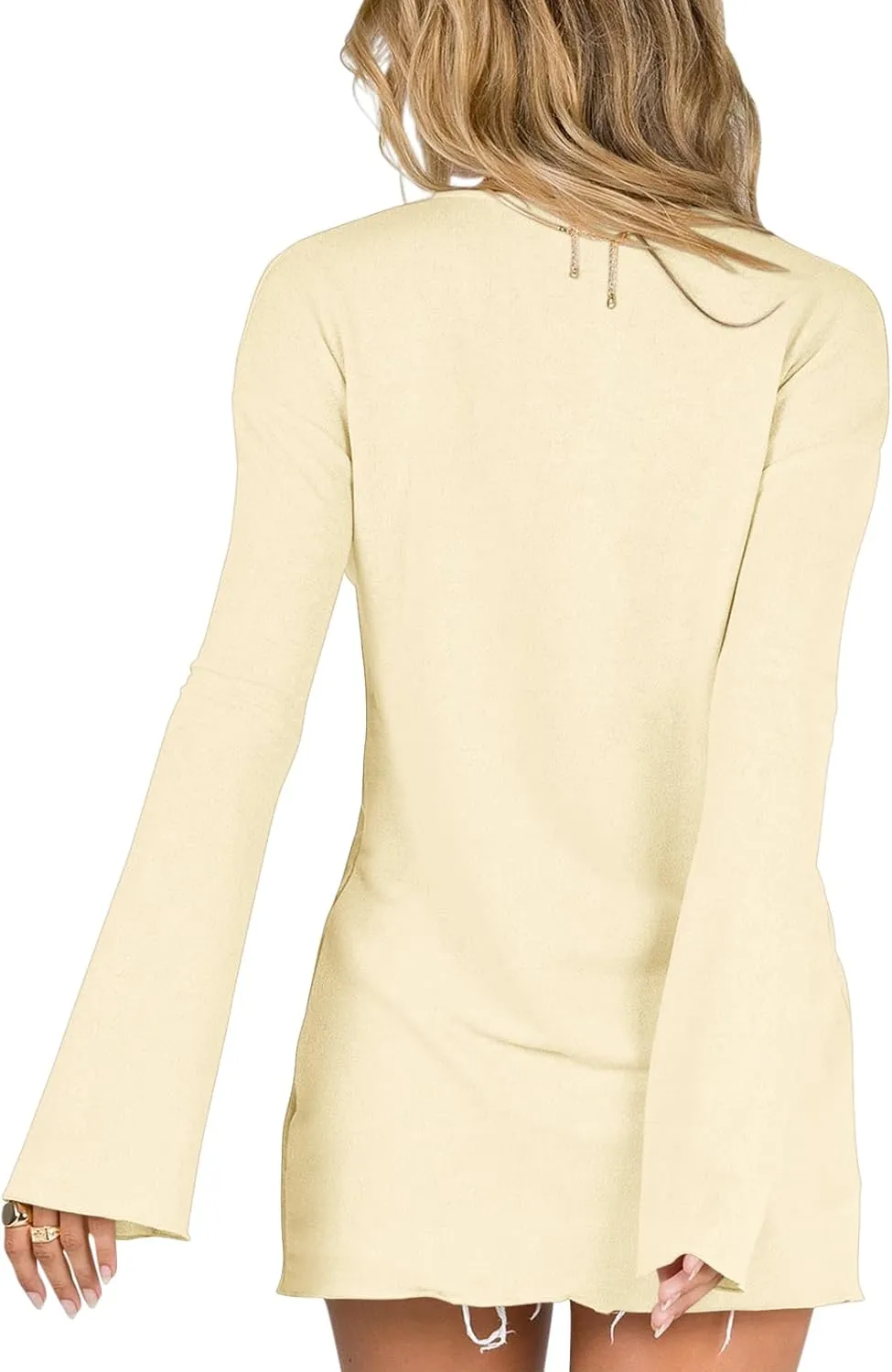 Saodimallsu Women Deep V Neck Cardigan Lightweight Button Down Long Sleeve Loose Open Front Knit Summer Shirts