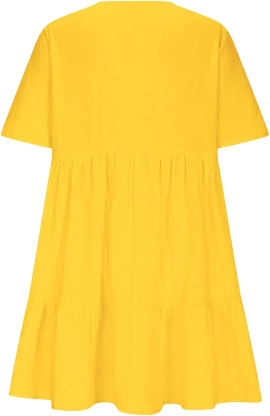 Short Sleeve Babydoll Dress for Women Summer V Neck Knee Length Holiday Sundress Casual Flowy Dress Plus Size