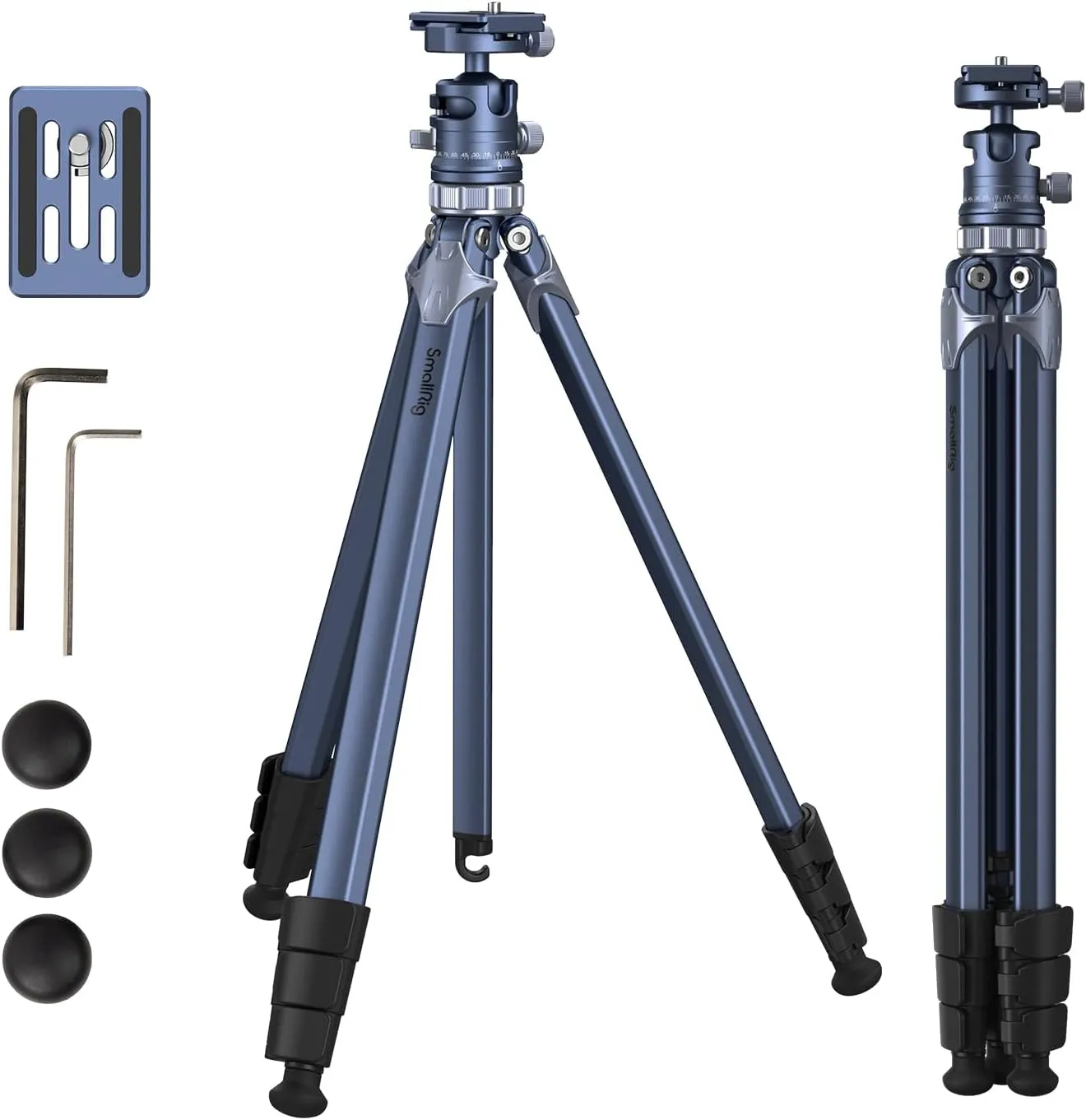 SmallRig AP-02 Lightweight Travel Tripod, 63" Camera Tripod with Compact Unconventional Center Column, 360 Ball Head, QR Plate, Travel Bag, Load up to 17.6 lbs / 8 kg, for Most DSLR Cameras -4222