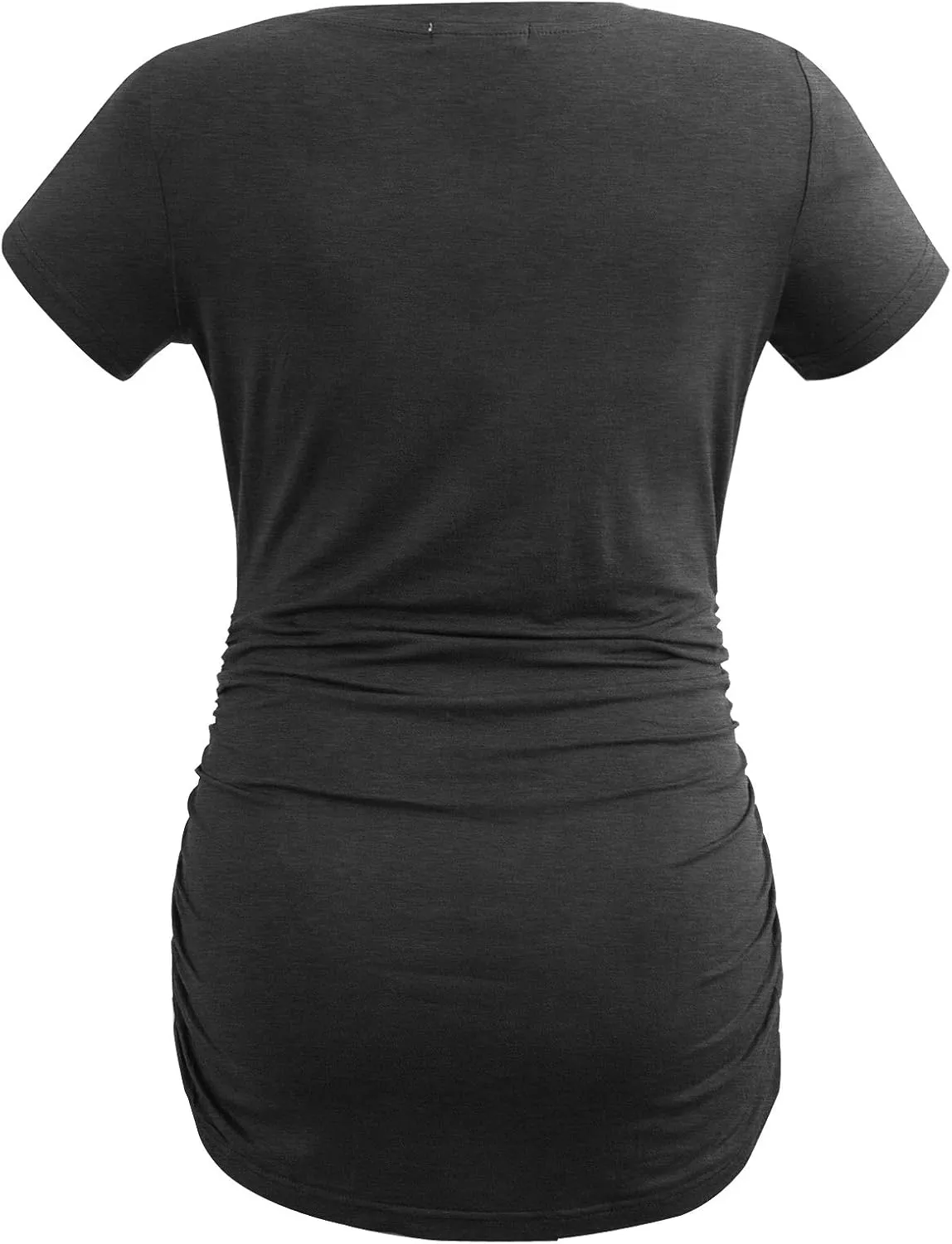 Smallshow Women's V Neck Maternity Clothes Tops Side Ruched Pregnancy T Shirt