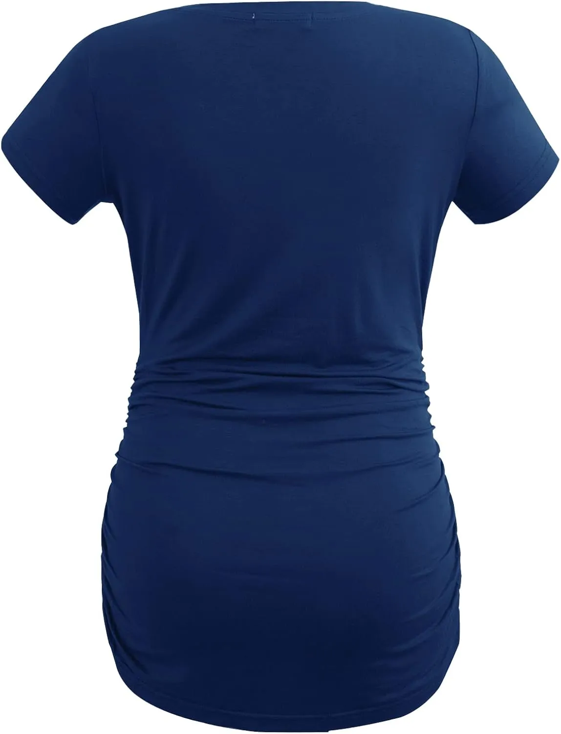 Smallshow Women's V Neck Maternity Clothes Tops Side Ruched Pregnancy T Shirt
