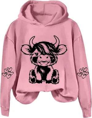 SOLY HUX Hoodies for Women Cartoon Graphic Long Sleeve Sweatshirt Casual Pullover Tops