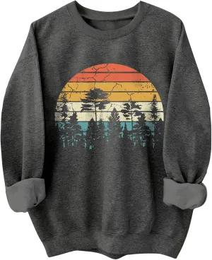 SOLY HUX Women's Graphic Sweatshirt Crew Neck Long Sleeve Vintage Casual Pullover Tops