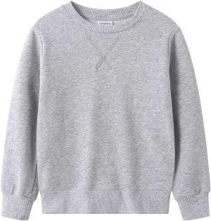 Spring&Gege Youth Basic Sport Crewneck Pullover Sweatshirts for Children3-14 Years