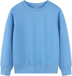 Spring&Gege Youth Basic Sport Crewneck Pullover Sweatshirts for Children3-14 Years