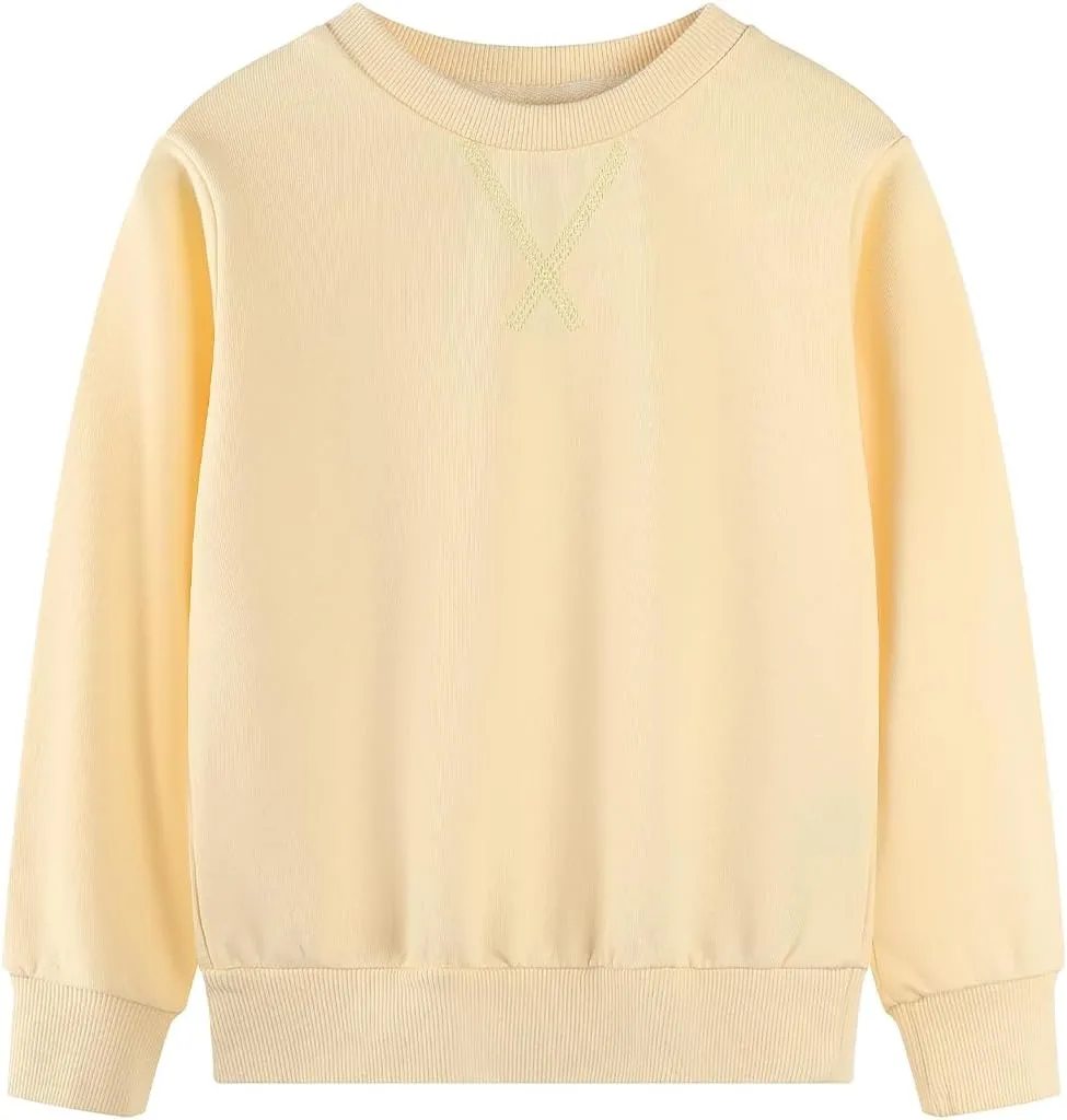 Spring&Gege Youth Basic Sport Crewneck Pullover Sweatshirts for Children3-14 Years