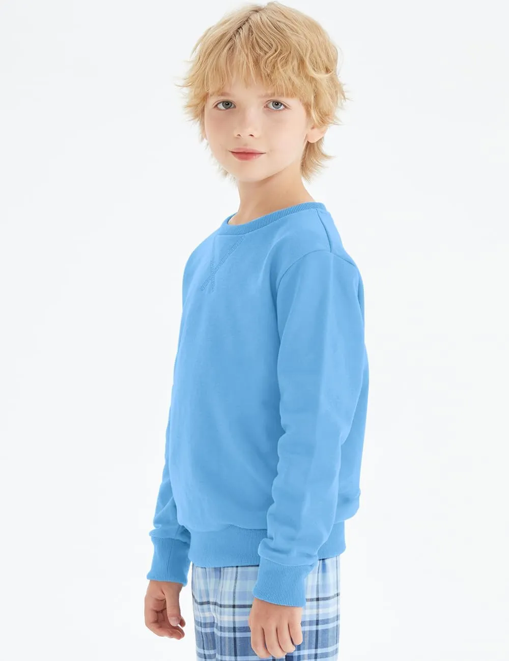 Spring&Gege Youth Basic Sport Crewneck Pullover Sweatshirts for Children3-14 Years