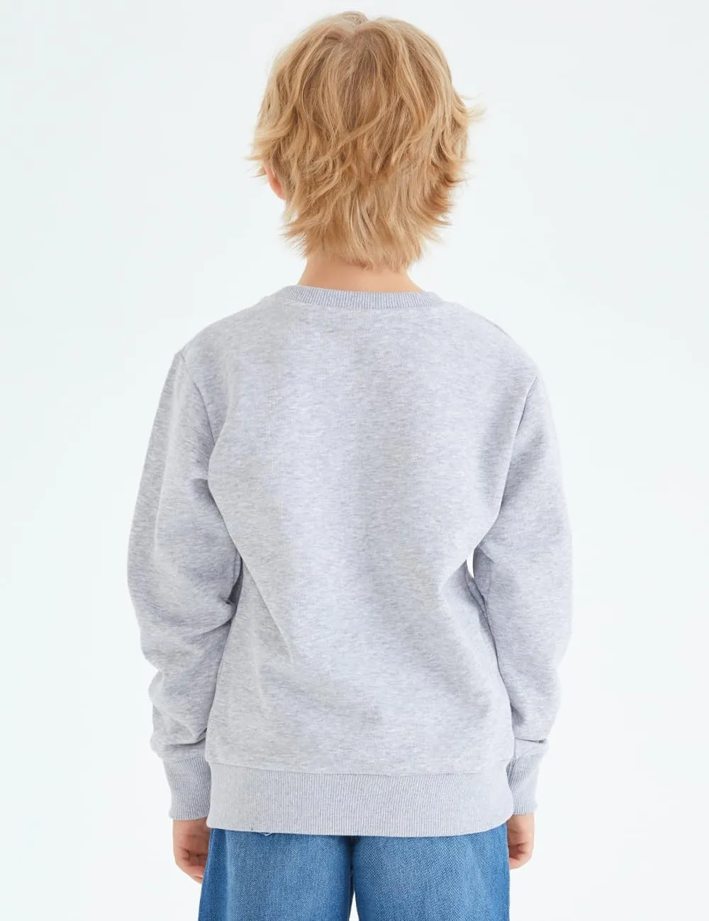 Spring&Gege Youth Basic Sport Crewneck Pullover Sweatshirts for Children3-14 Years