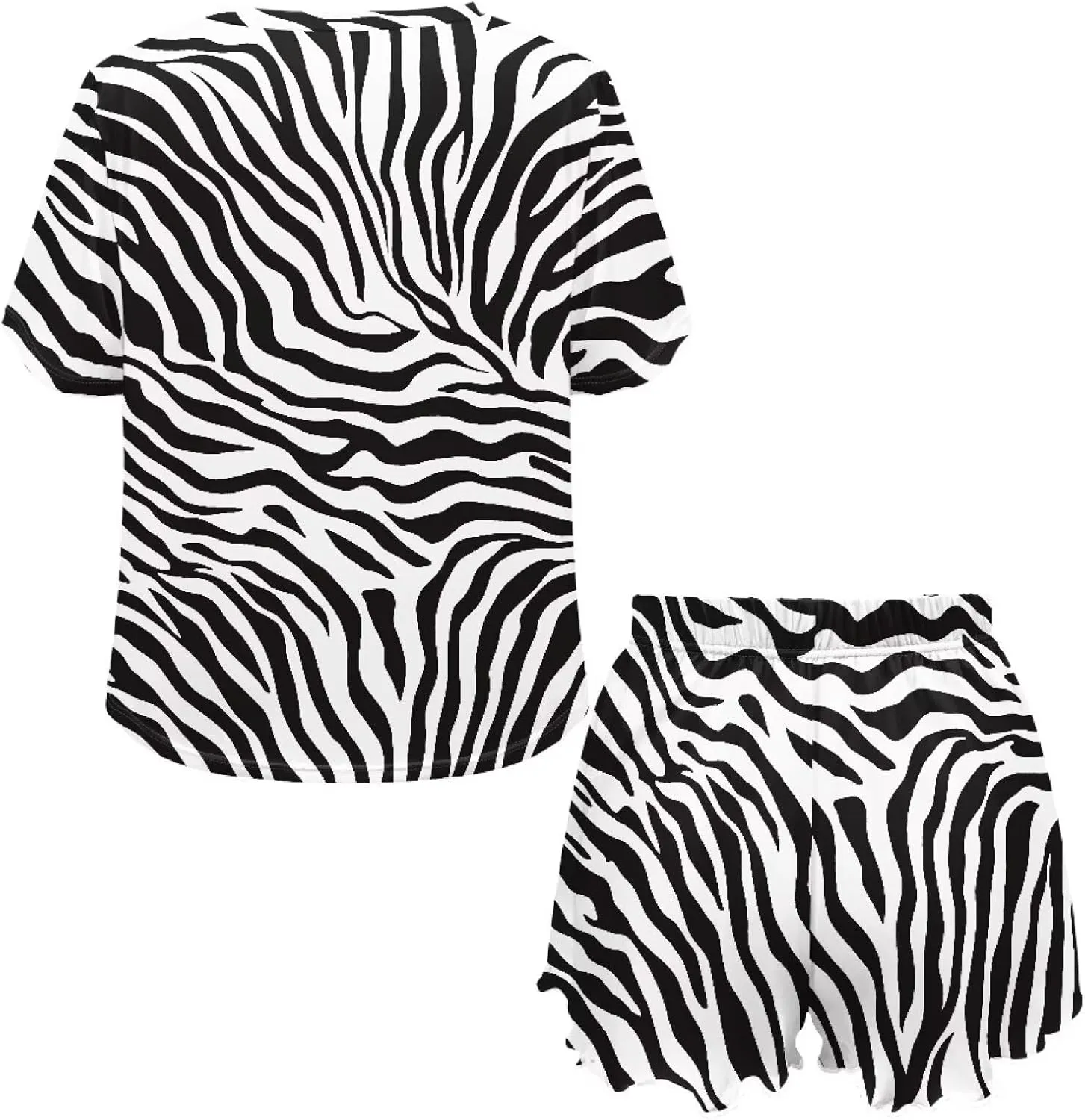 Sprowallow Pajama Sets 2 Pieces Short Sleepwear for Women Round Neck Casual PJ Sets