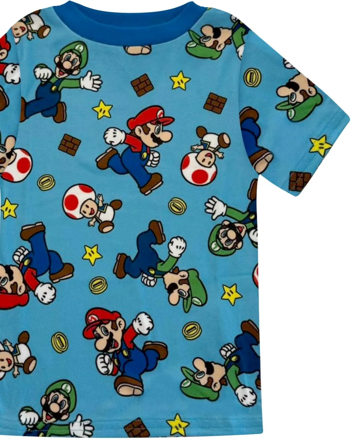 Super Mario 4 Piece Pajama Set - Boys PJs with Short Sleeve Shirt, Shorts & Pants - Kids Sleepwear Set - Official License