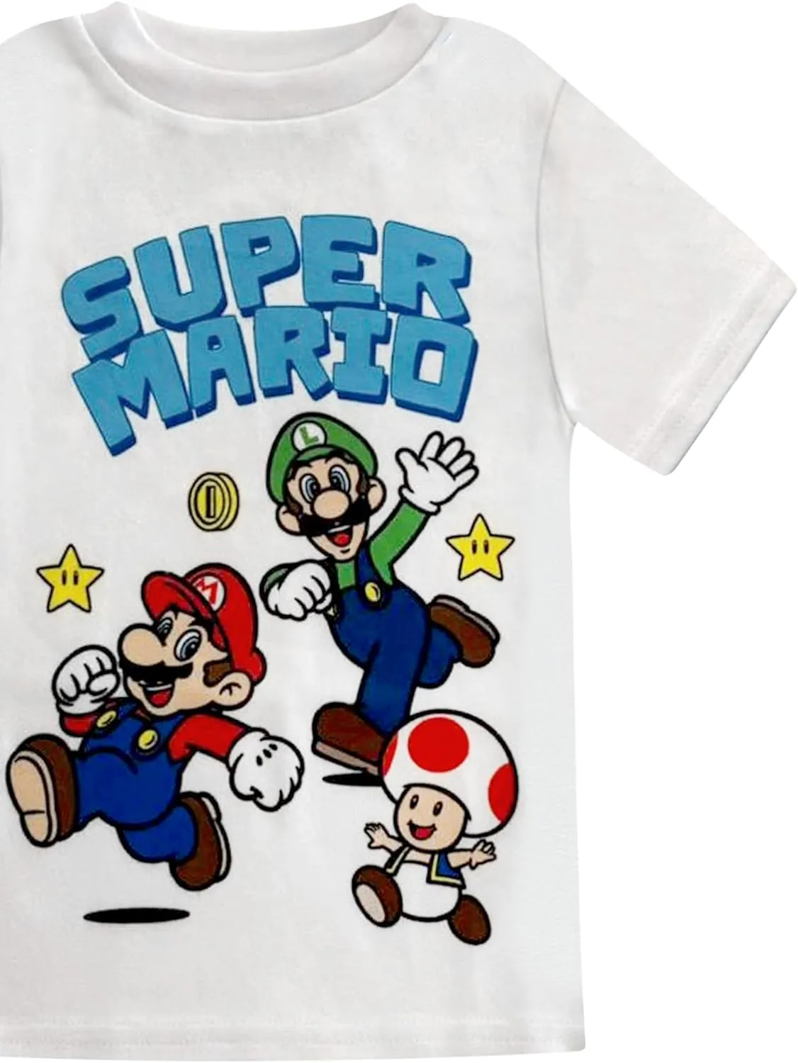 Super Mario 4 Piece Pajama Set - Boys PJs with Short Sleeve Shirt, Shorts & Pants - Kids Sleepwear Set - Official License