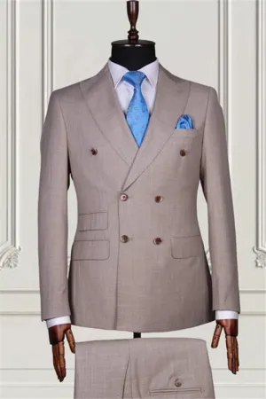 Suzhoufashion Dark Blue Double Breasted Formal Business Men Suits
