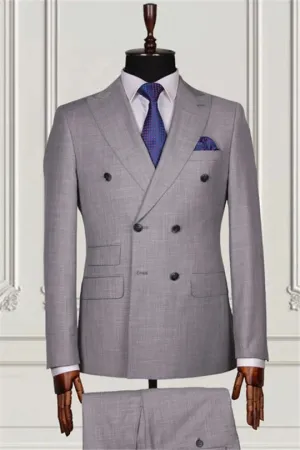 Suzhoufashion Trendy Blue Double Breasted Formal Business Men Suits