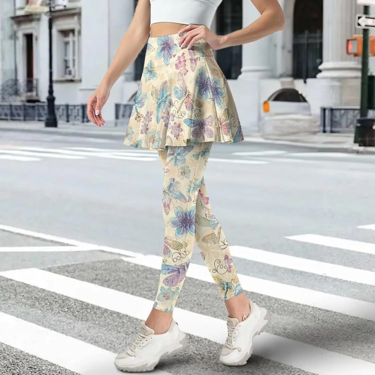 Tennis Skirt for Women Skirted Legging High Waisted Athletic Skirt Golf Yoga Athletic Clothing with Pocket