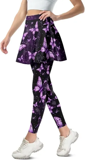 Tennis Skirt for Women Skirted Legging High Waisted Athletic Skirt Golf Yoga Athletic Clothing with Pocket
