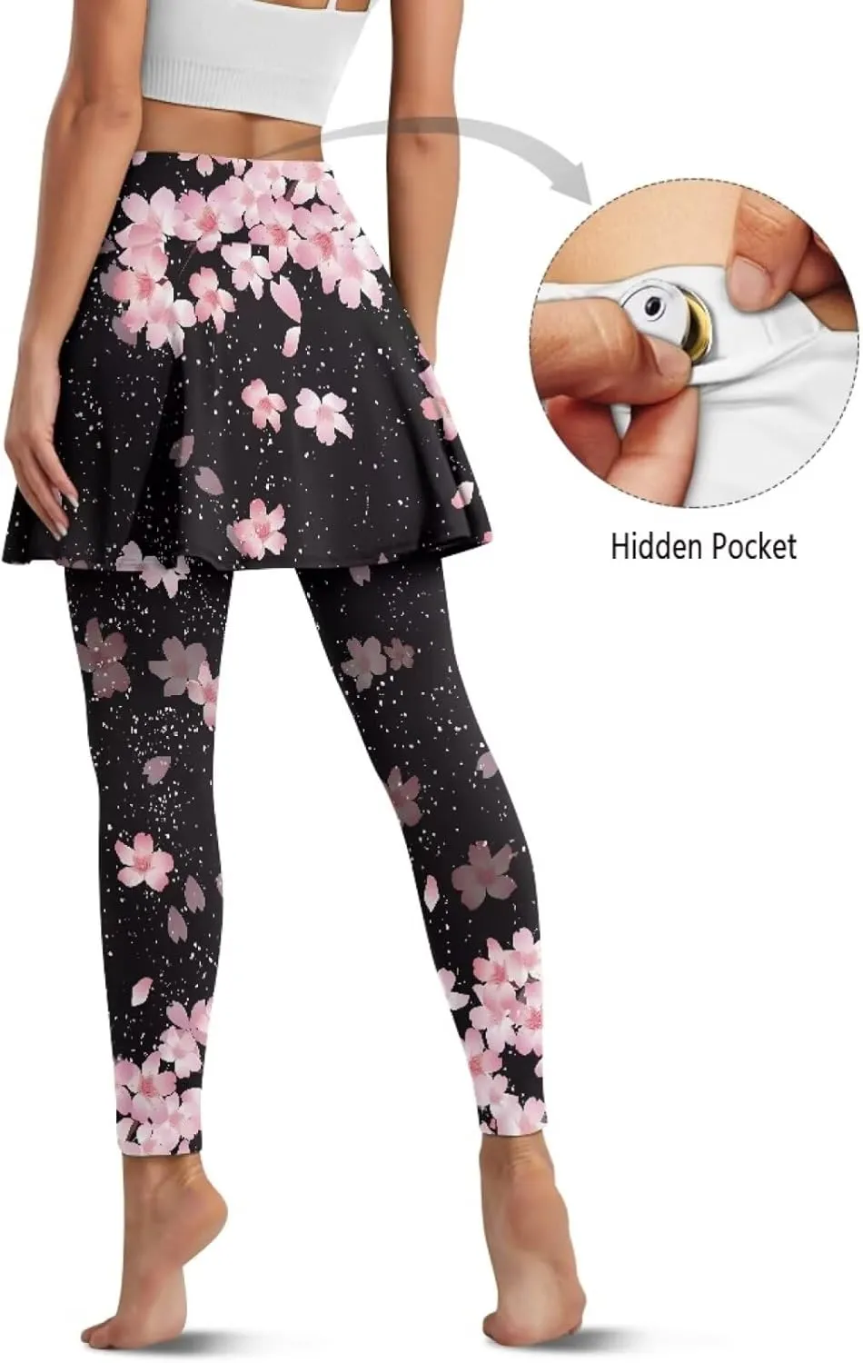 Tennis Skirt for Women Skirted Legging High Waisted Athletic Skirt Golf Yoga Athletic Clothing with Pocket