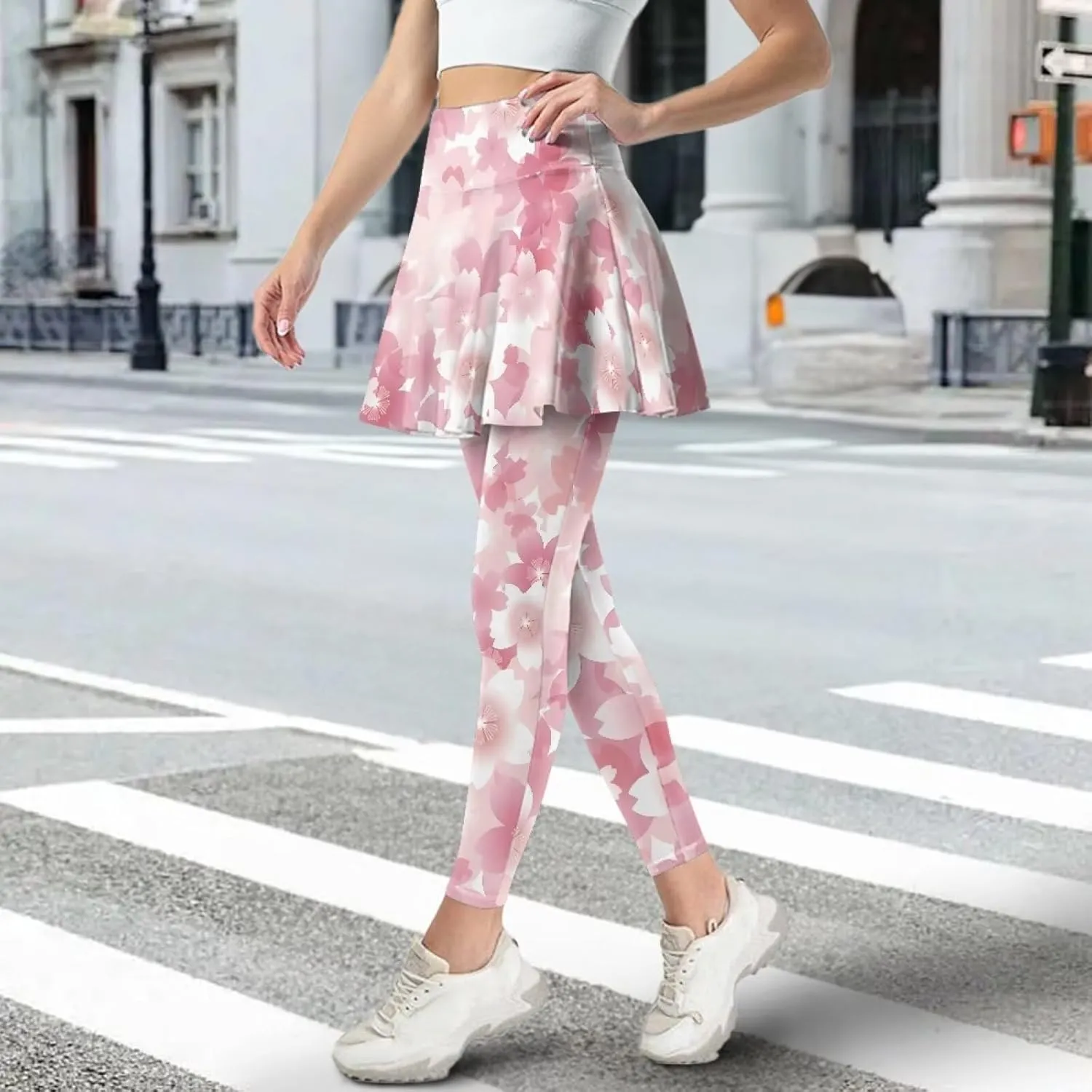 Tennis Skirt for Women Skirted Legging High Waisted Athletic Skirt Golf Yoga Athletic Clothing with Pocket